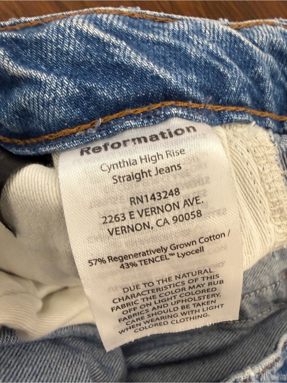Reformation Cynthia High Rise Straight Jeans in Colorado: 29 - Picture 13 of 16